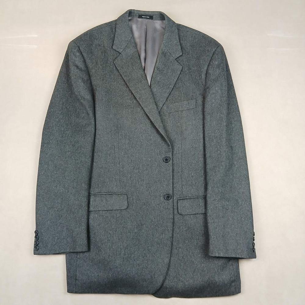 Joseph & Lyman 46L‎ Mens Sport Coat Jacket 100% Cashmere Gray 24x33 FLAW 48L